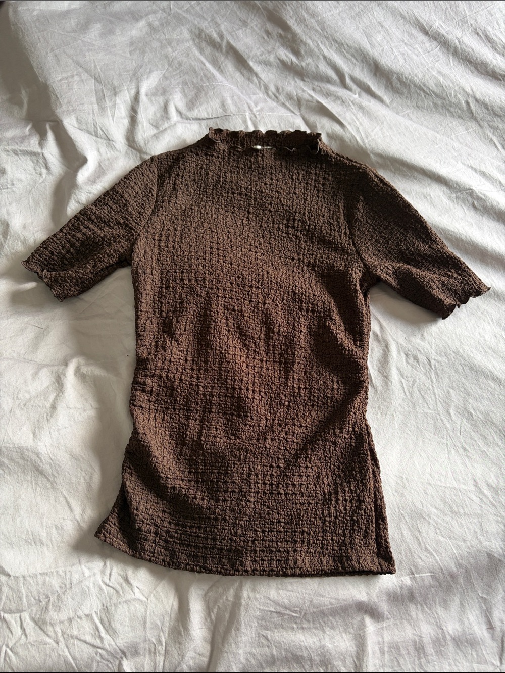 NWT | a new day Brown Textured Short Sleeve Top